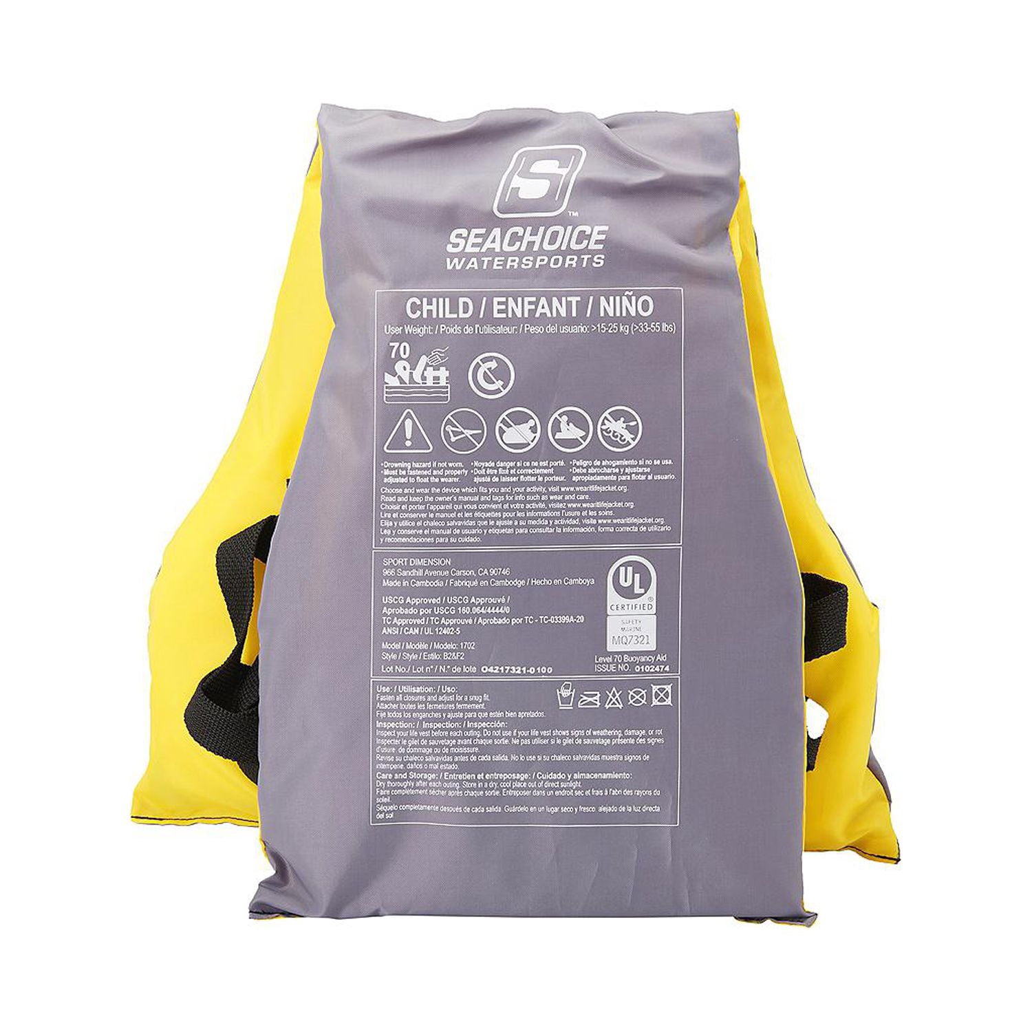 Seachoice General Purpose Vest Yellow