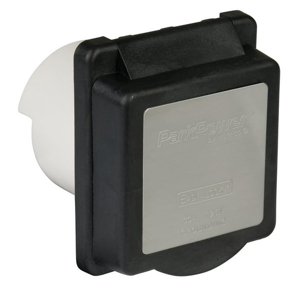 Réceptacle 301ELRV.BLK pour Usage Extérieur/intérieur; Puissance 125 Volts/30 Ampères; Interrupteur Sans Défaillance au Sol; Réceptacle Unique; Noir; Résistant aux Flammes UL94V0 Boîtier Arrière en Plastique/acier Inoxydable