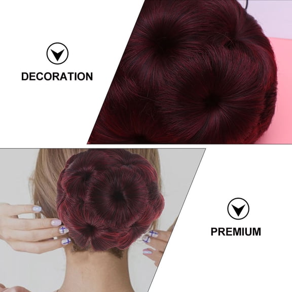 IFANLANDOR 2Pcs Red Floral Hair Bun Fixator Clips Convenient Hair Updo Tool for Elegant Hairstyles