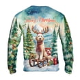 thumbnail image 2 of Merry Christmas Santa Reindeer Antlers Goldendoodle Sleigh Xmas Winter Holiday All Over Print 3D Sweatshirt Unisex Merch Doodle Dog Lover Gifts Idea - 00023, 2 of 6