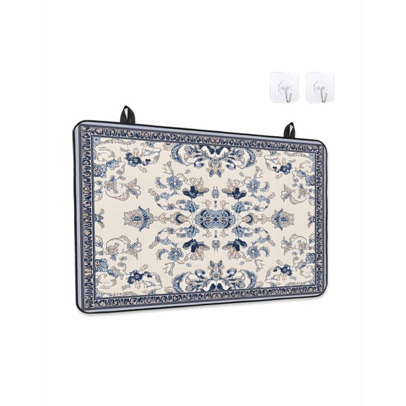 Stove Top Covers for Electric Stove 28.5x20.5 Inches, Boho Ethnic Heat Insulation Fireproof Glass Cooktop Protector, Vintage Shabby Southwest Floral Motifs Countertop Stovetop Cover for Kitchen