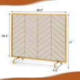 thumbnail image 4 of Giantex Single Panel Fireplace Screen, Wrought Metal Fire Spark Guard, Decorative Mesh Fireplace Cover for Living Room, Bedroom, Gold/Black, 4 of 8