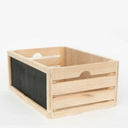 At Home on Main Rustic Decorative Wood Crate - Chalkboard Sides (Large)