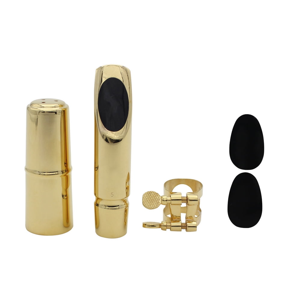 Mouthpiece,Jazz Alto Saxophone Metal Mouthpiece with Cap Patches Pads Cushions 