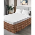 thumbnail image 4 of Brown Southwest Aztec Wrap Around Bed Skirts for Queen Bed 18" Drop,Bed Skirt with Adjustable Elastic Belt Dust Ruffle Bed Valance for Bedroom Hotel Luxury Farmhouse Vintage Geometric Bed Frame Cover, 4 of 7