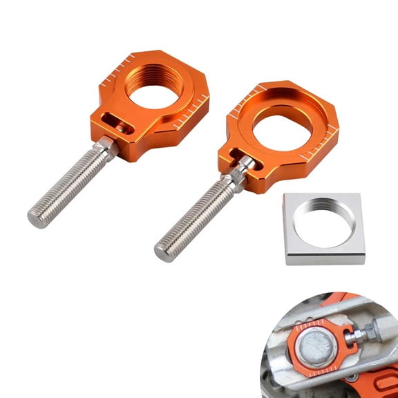 Rippin Moto Billet Axle Block Chain Adjuster for KTM & Husqvarna-Orange