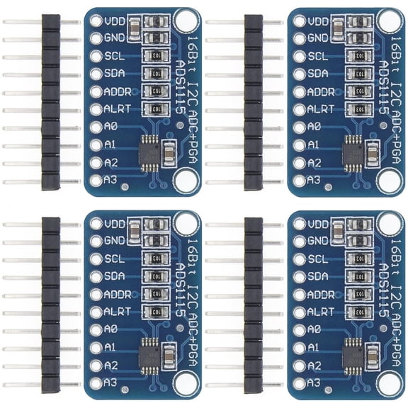 4Pcs ADS1115 16 Bit 16 Byte 4 Channel I2C IIC Analog-to-Digital ADC PGA Converter for Arduino Raspberry Pi DIY and Other Experiments