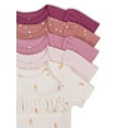 thumbnail image 3 of Little Star 100% Organic Cotton 5 Pack Baby Girl Bodysuit, 3 of 21