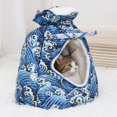 thumbnail image 3 of sweethay Bolsa de bendición para mascotas, correa de hombro ajustable térmica, portátil, para otoño e invierno, para exteriores, senderismo, coche, Suministros para gatos Azul sweethay PT004525-01, 3 of 6