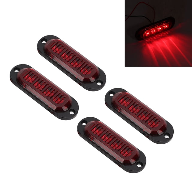 Truck Side Marker Lights 4Pcs High Brightness 3000K IP65 LED Emergency Flash Light Easy Installation for Cars Trucks Trailers ABS PC Material
