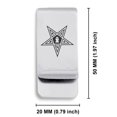 thumbnail image 2 of Stainless Steel Masonic Blazing Eastern Star Symbol Classic Slim Money Clip Credit Card Holder, 2 of 2