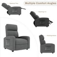 thumbnail image 6 of Pirecart Recliner Chair with Adjustable Backrest and Footrest, Single Sofa Chair with Thicker Seat Cushion and a Side Pocket, Recliner Sofa for Living Room, Line, Gray, 6 of 11