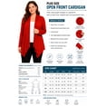 thumbnail image 5 of Women's Solid Plus Size Open Front Long Sleeve Lightweight Soft Basic Sweater Cardigan, 5 of 5