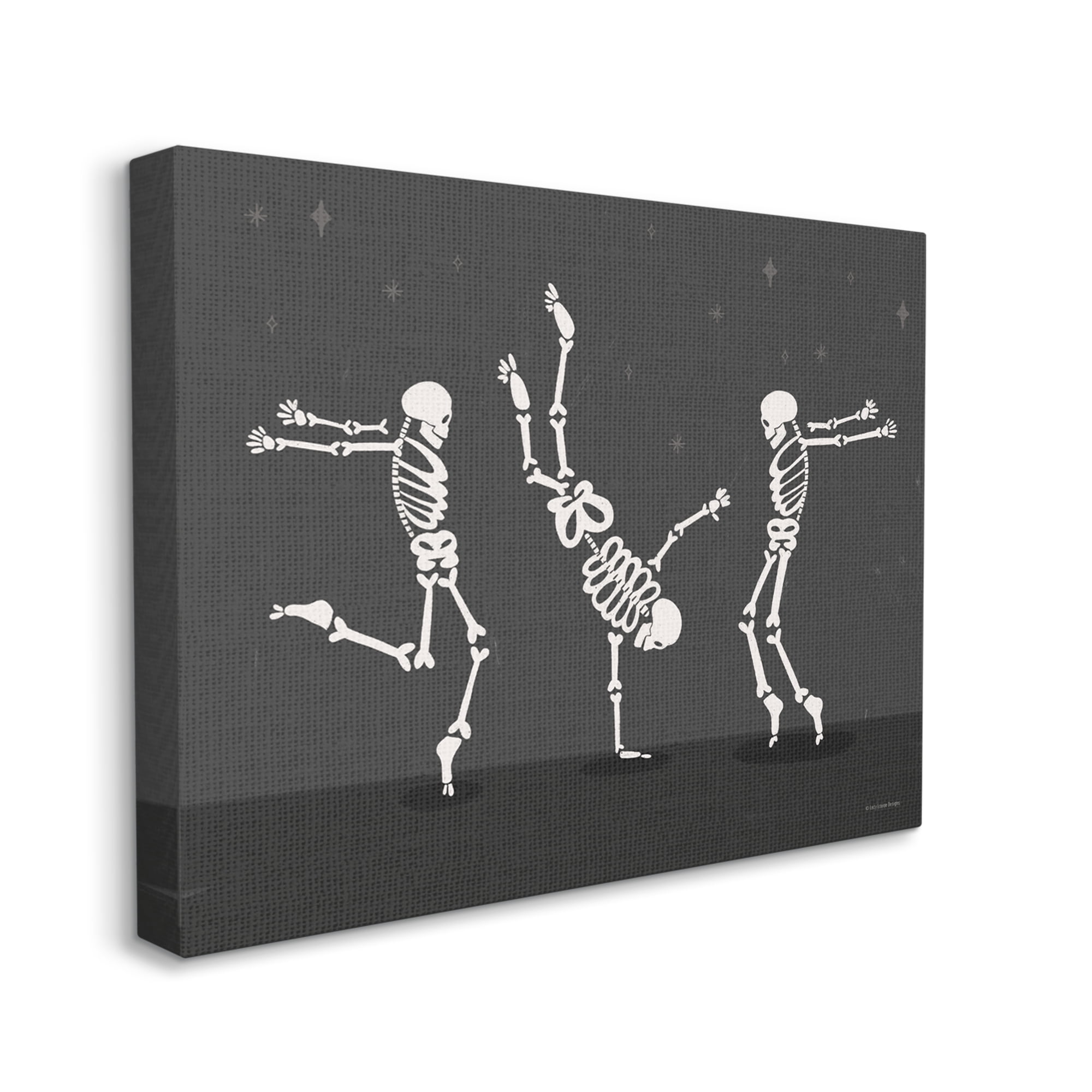 Stupell Industries Three Dancing Skeletons Holiday Painting Gallery Wrapped Canvas Print Wall Art, 40 x 30