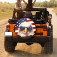 thumbnail image 3 of KAKALAD Sunglasses Bald Eagle American Flag 07 Spare Tire Cover Universal Vehicle Accessories Buckle Car Tools 14”in, 3 of 6