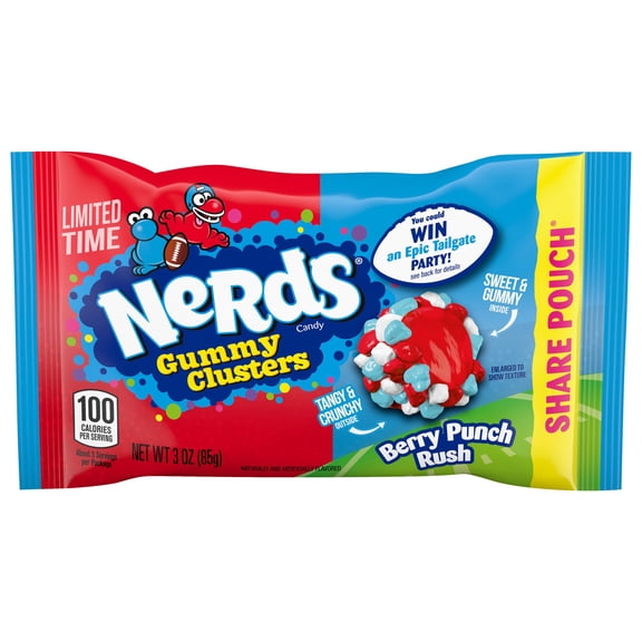 NERDS Gummy Clusters Candy Berry Punch Rush 3 oz pack of 2