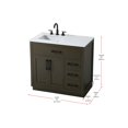 thumbnail image 2 of Elegant Kitchen and Bath Alden 36 Inch Single Bathroom Vanity In Mocha Brown, 2 of 13