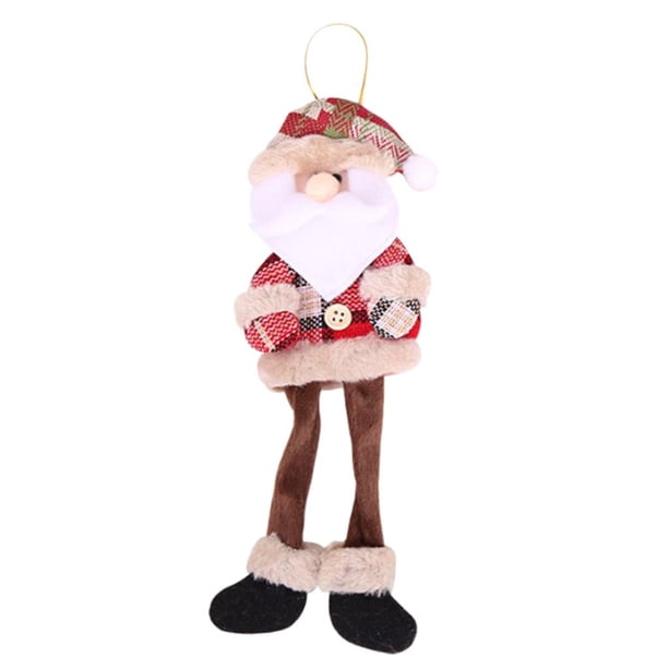 Adorno de peluche navideño, juguetes de decoración, muñeco de nieve, reno, muñeco colgante Santa