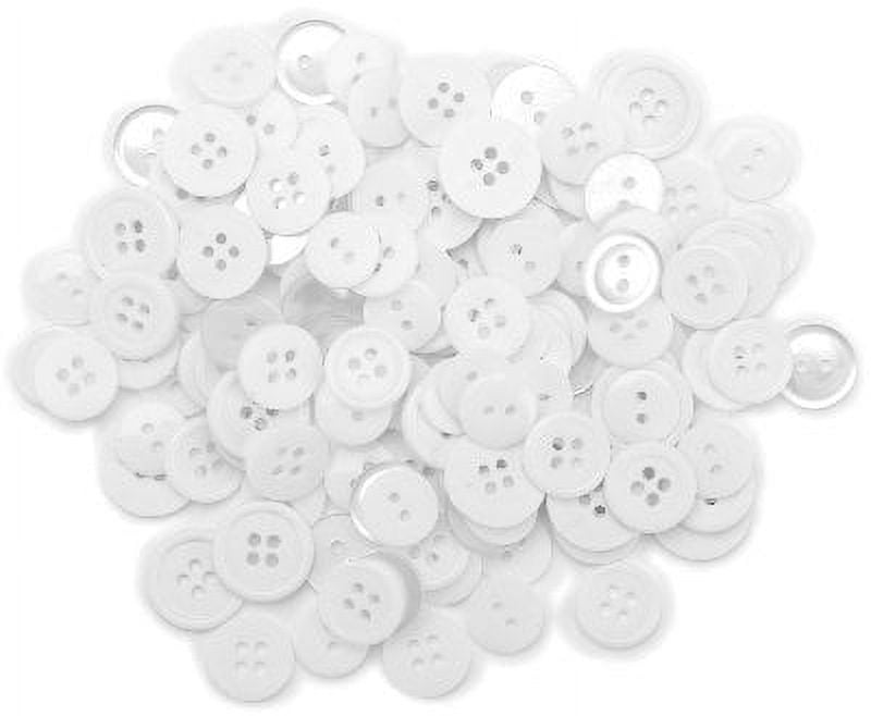 (3 pack) Favorite Findings White Basic Round Sew Thru Buttons, 130 Count
