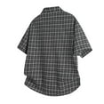 thumbnail image 6 of Jjayotai George Shirts for Men with Pocket, Men's Casual Short Sleeve Plaid Print Vintage Beach Summer Button Shirt, True Classic Tees Men, 6 of 6