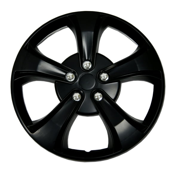 TuningPros WSC-616B15 Set of 4 Matte Black Hubcaps 15" - Hub Caps Wheel Skin Cover 15 inches 4 Pcs Set