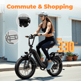 thumbnail image 2 of vefreedom Electric Bike for Adults with Peak 500W Motor, 48V 20Ah Removable Battery Fast Ebike,20" x4.0 Fat Tire Commuting Electric Mountain Bike,7-Speed, Step-Thru Bicycle, 2 of 6