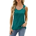thumbnail image 1 of HBFAGFB Débardeurs d'Été pour Femmes Col Rond Mode Sans Manches Chemise Confortable Vert Taille TTG, 1 of 6