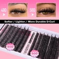 thumbnail image 3 of Kit de extensión de pestañas FANXITON DIY Volume Lash Clusters 40D+50D, 3 of 7