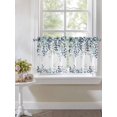 thumbnail image 3 of Half Window Curtains 24 Inches Long, Green Blue Eucalyptus Leaves Window Treatment Curtain Drapes, Summer Botanical Weeping Short Curtains Tiers for Kitchen Over Sink, 27.5"x24", 2 Panels, 3 of 7
