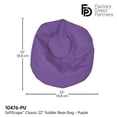thumbnail image 2 of SoftScape Classic 22" Junior Bean Bag Chair, Furniture for Kids, Perfect for Reading, Playing Video Games or Relaxing, Alternative Seating for Classrooms, Daycares, Libraries or Home - Purple, 2 of 5