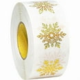 thumbnail image 2 of Euaioeiu Transparent Snowflake Stickers for Christmas, 500-Piece Waterproof Decorative Labels Roll, Blue Winter Theme for Gift Wrapping, Baking, Scrapbooking and Holiday Crafts, 2 of 3