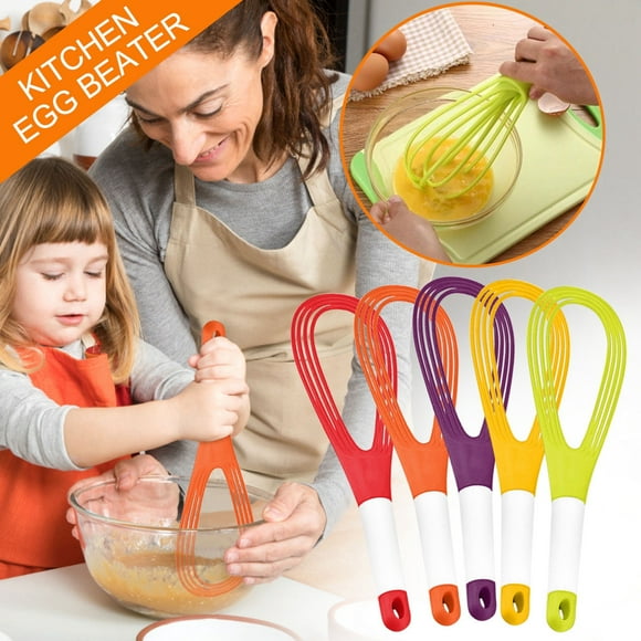 WIFKLSIIPG Rotating Egg Beater Use Folding Storage Mixer Multifunctional Manual Mixer(Red)