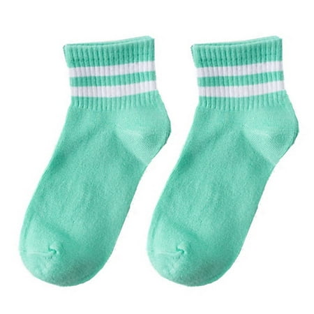 

Men/Women Two Stripes Sport Cotton Crew Socks Elastic Cuff Breathable Moisture Wicking