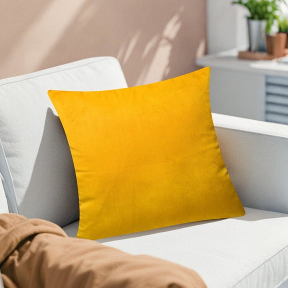 Throw Pillow Cover Pack of 1, Soft Decorative Square Cushion Case for Sofa, Couch, Bed, Chair, Living Room, Bedroom, Outdoor Patio, 15.75x15.75 Inch Home Decor, Yellow