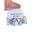 thumbnail image 4 of Pendientes de flor de mariposa de cristal azul degradado con aguja plateada, pendientes de verano pequeños y frescos con temperamento, pendientes dulces de moda, 4 of 6