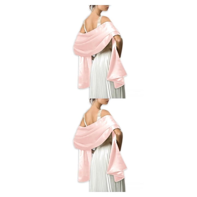 Minnieouse Ceremonia de boda Bola de baile Mujeres Satén Chal Niñas Fiesta de noche Banquete Baile Elegante Decorativo Bufanda larga Decoración Type3 NO3