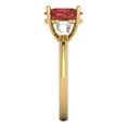 thumbnail image 3 of Clara Pucci 14K Yellow Gold Solid Gold Garnet Three-Stone Anniversary Ring for Women - 2.5 cttw Oval Cut, 3 of 7
