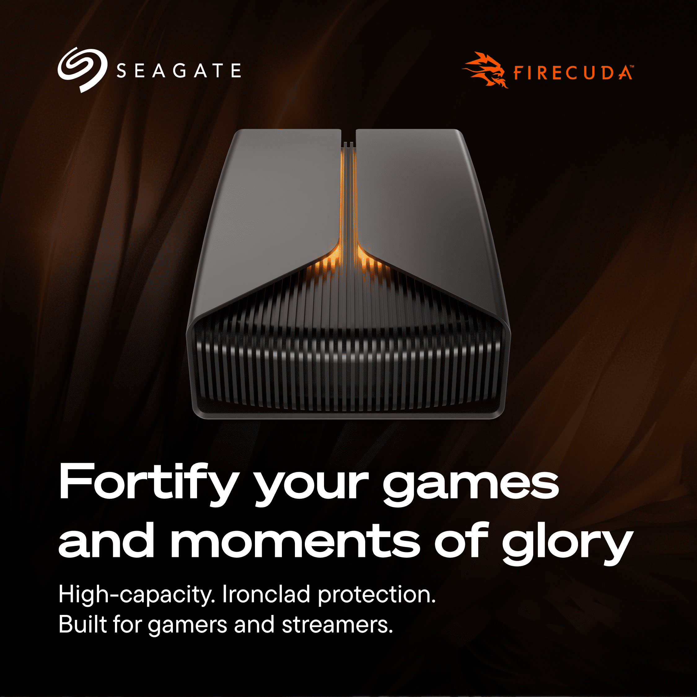 Seagate FireCuda X Vault 8TB External Gaming Hard Drive with USB-C Connection and RGB Lighting