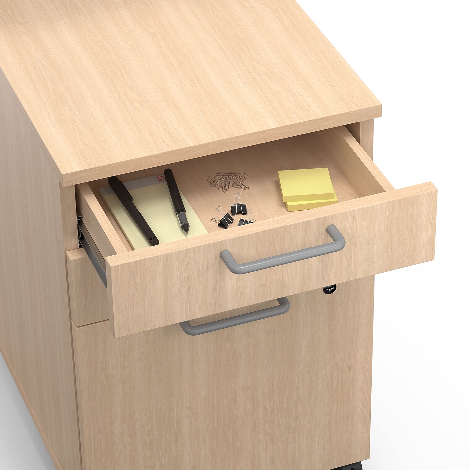 Staples Union & Scale Essentials 3-Drawer Vertical File Cabinet Mobile/Pedestal Letter/Legal Natural