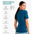thumbnail image 3 of 𝗕𝗥𝗘𝗔𝗧𝗛𝗔𝗕𝗟𝗘 Merino.tech Women’s Merino Wool Crew-Neck Short Sleeve T-Shirt with Hiking Socks, 3 of 10
