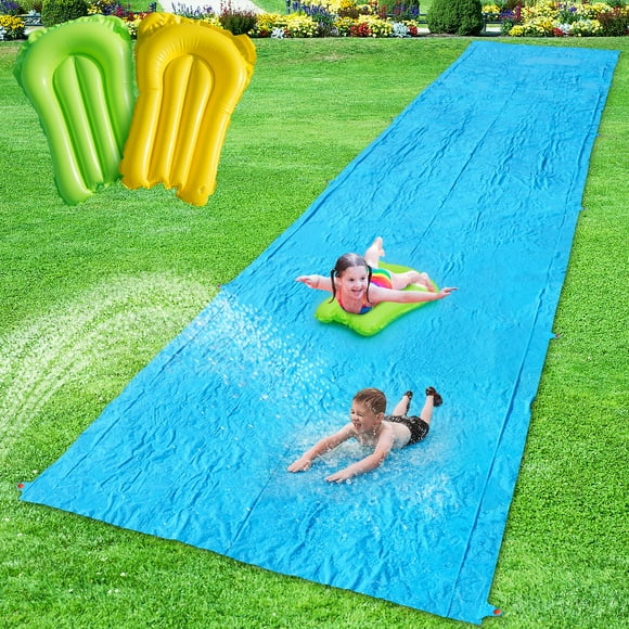 Tobogán acuático Slip Lawn Happy Aplenty de 40 pies con 2 tablas de bodyboard