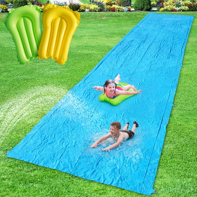 Tobogán acuático Slip Lawn Happy Aplenty de 40 pies con 2 tablas de bodyboard