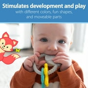 Dr. Brown's Learning Loop Fox, Multi-Texture Baby Teether Rings, 100% Silicone, 3 Months+, 1-Pack