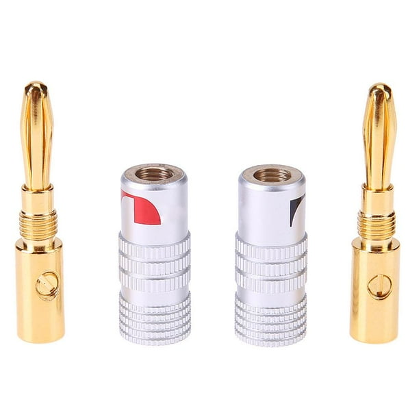 Altavoz Enchufe Plátano 1pc 4 Mm Con Conector Gato Audio Bricolaje Latón Dorado