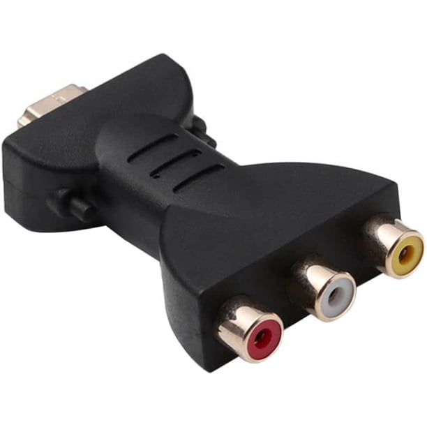 1 adaptador HDMI a 3RCA, adaptador de cable de vídeo rojo, amarillo y blanco HDMI a AV, adaptador convertidor de audio y vídeo, conector rojo, blanco y amarillo, adaptador HDMI a 3 RCA, red HDMI portátil a AV oso de fresa Electrónica