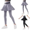 thumbnail image 5 of ZACPNCV Girls Tennis Skirted Leggings Athletic Pleated Skirts with Leggings Workout Active Golf Skort Gray 6-7 Years, 5 of 5