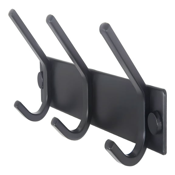 LAMIRO Coat Rack Wall Mounted,3 Coat Hooks for Hanging Coats,Heavy Duty Metal Hook Rack Hook Rail Wall Coat Rack with Hooks Coat Hanger Wall Mount for Clothes Entryway Jacket,Black