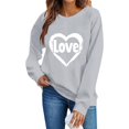 thumbnail image 3 of zbxnLI Spring Sweatshirts Womens Valentine's Day Tops Crew Neck Pullover Top Long Sleeve Sweatshirt Fashion Outfits, 3 of 6