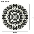 thumbnail image 6 of Black White Tie Dye Mandala Pattern Round Tablecloth 60"x60",Wrinkle Wipeable Table Cloth for Kitchen Dining Room Picnic Patio Party, 6 of 6