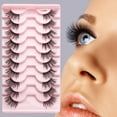 thumbnail image 5 of Happydeer 10 Pairs Half Fake Lashes Natural Curl Wispy Thick 3D Effect Removable Simulated Eyelash Planting Reusable Women Artificial Fiber Eyelashes Extension Makeup Supplies, 5 of 13